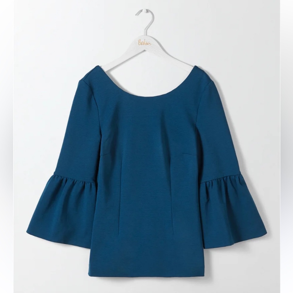 Boden Teal Bell Sleeve Top